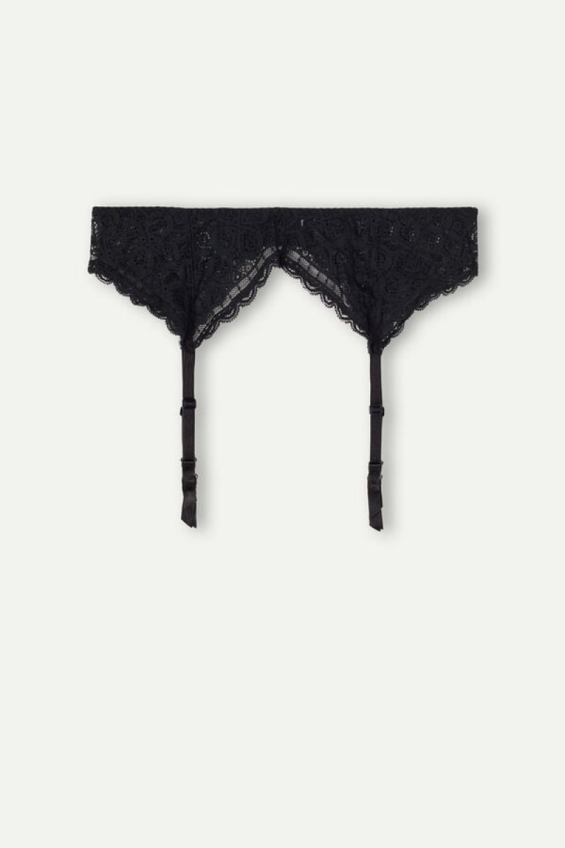 Intimissimi Kanten Garter Belt Zwart | YNLVQ81891